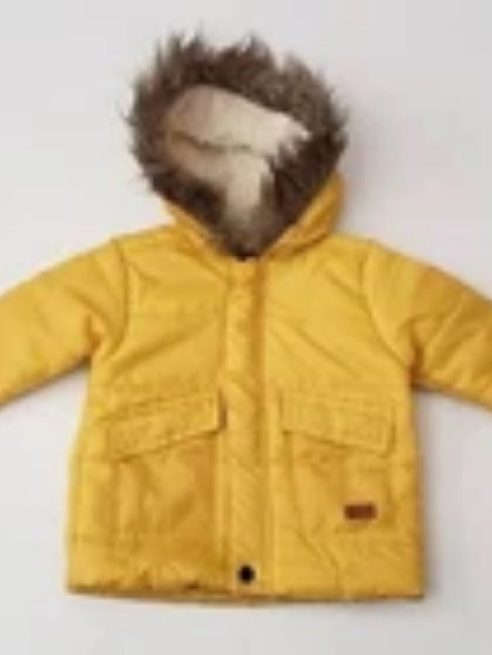 7 For All Mankind NWT 2T Yellow Faux Fur Hooded Coat